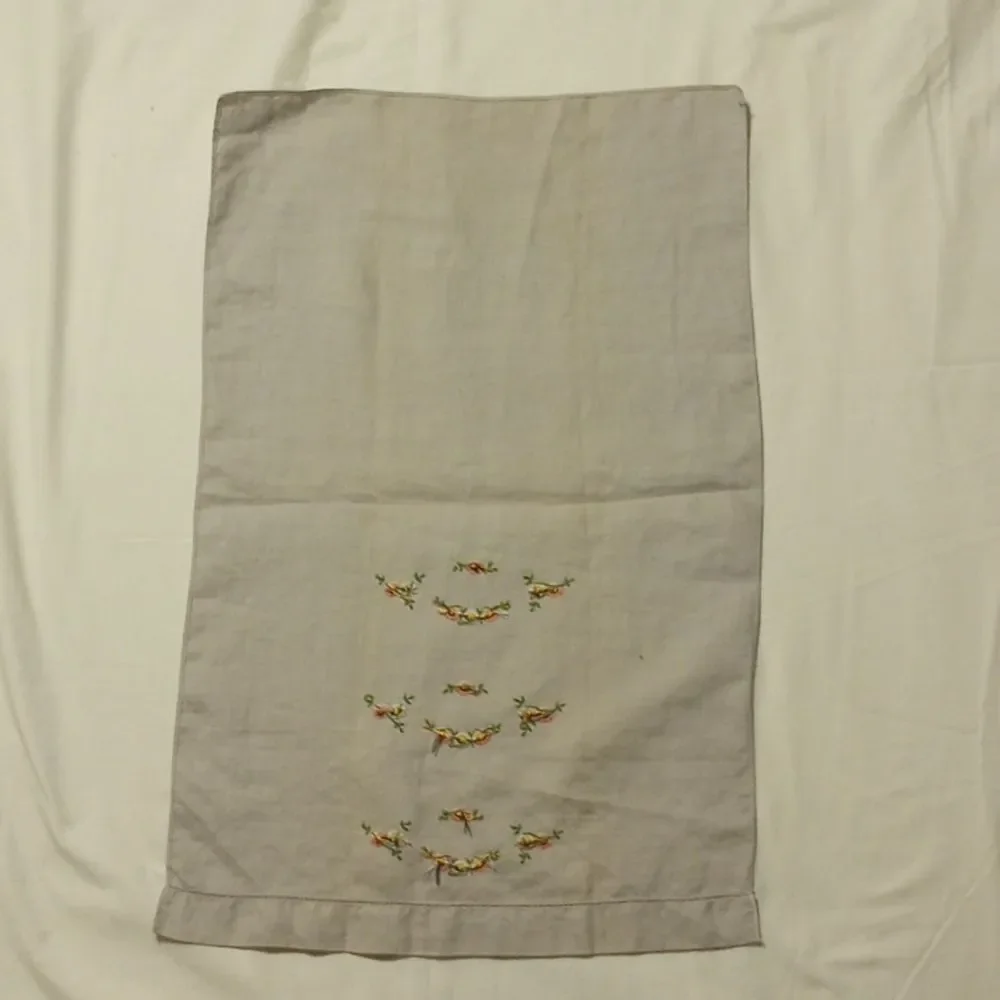 Set of Three Vintage Hand Embroidered Cloth Place Mats